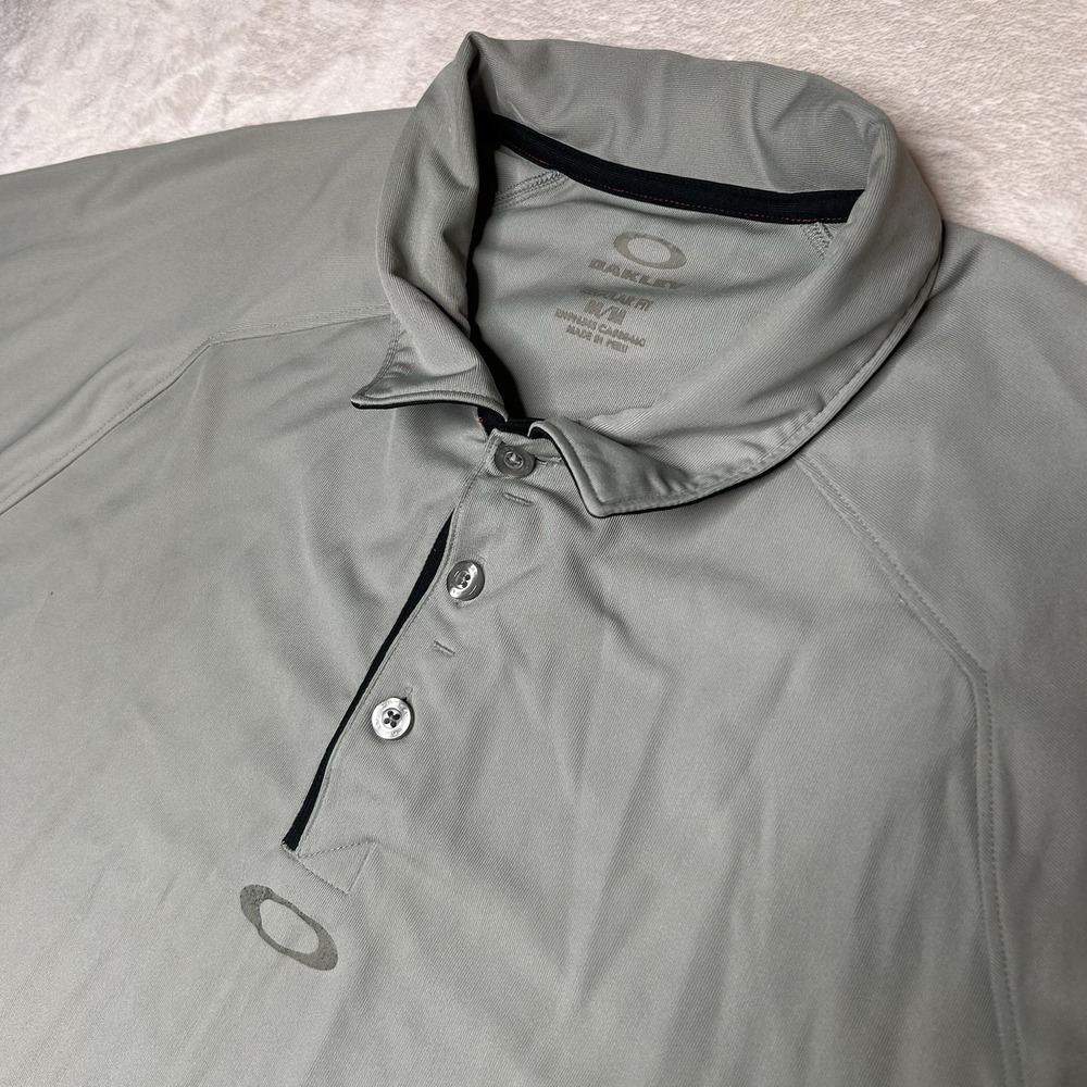 Oakley Men's M Performance Elemental 2.0 Golf Polo Hydrolix Stone Gray Shirt